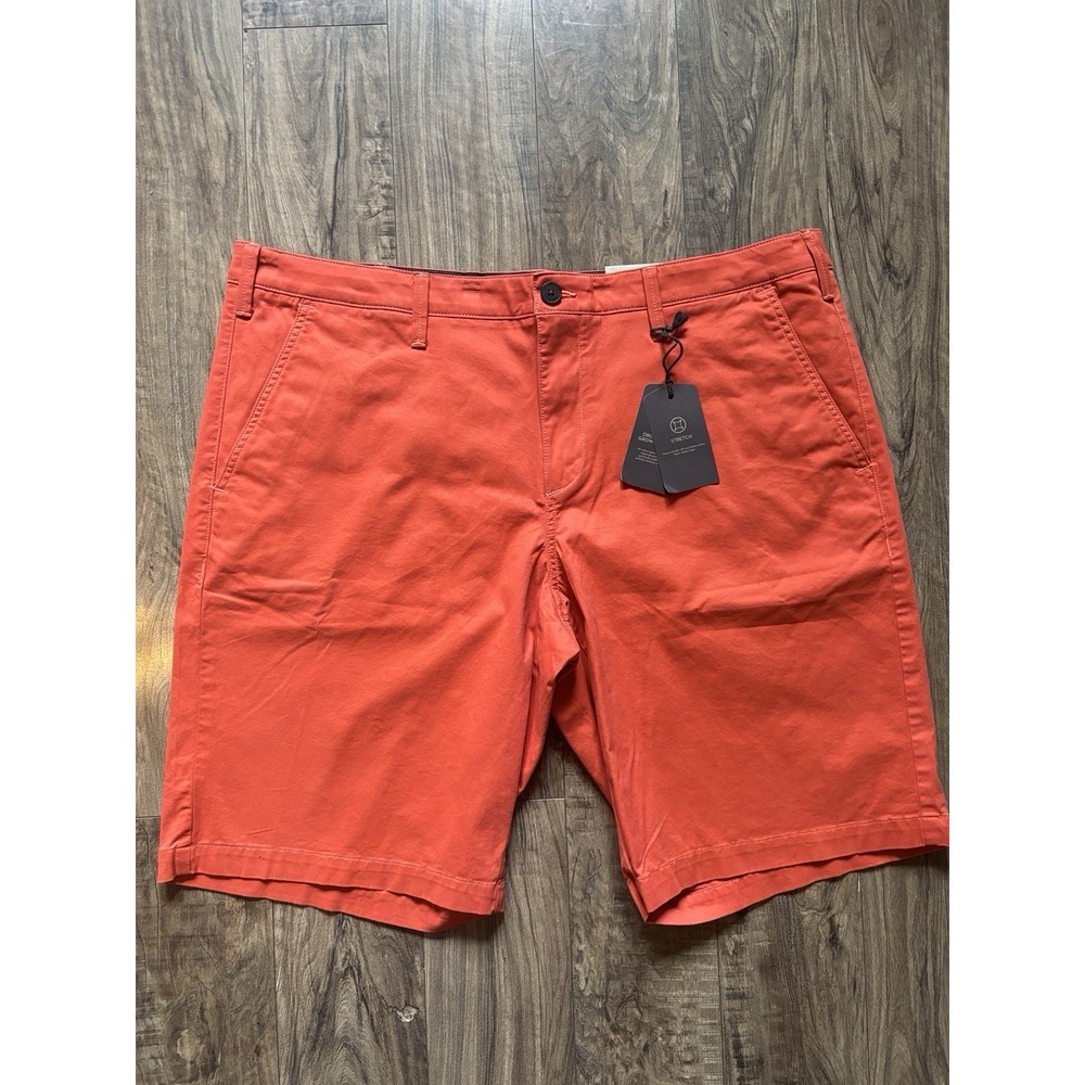 Timberland Relaxed Fit Mens Shorts 40 W Chino Coral Stretch Organic Cotton NWT